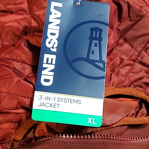 NWT LANDS END 3 in 1 coat/vest burgundy womens extra large - Picture 9 of 16